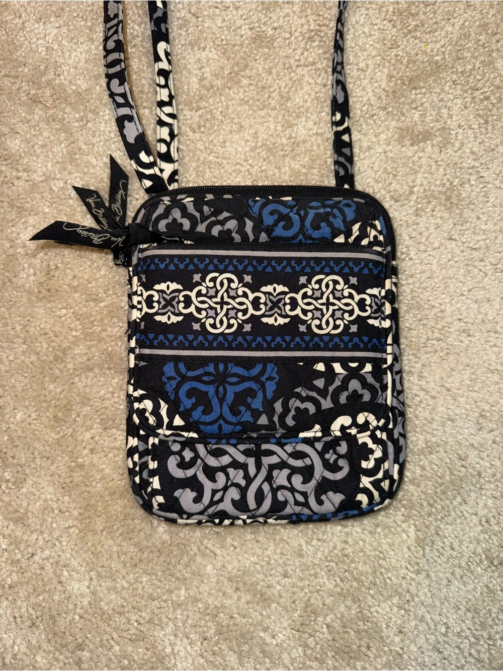 Vera Bradley Canterberry Cobalt Mini Hipster Crossbody Bag Purse